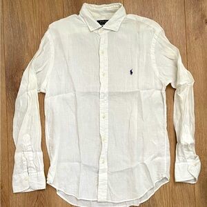 Polo Ralph Lauren Slim Linen Shirt Large White